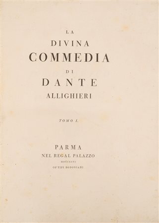 Dante Alighieri (Firenze 1265 - Ravenna 1321)  - La Divina commedia di Dante Allighieri, 1796 (…)