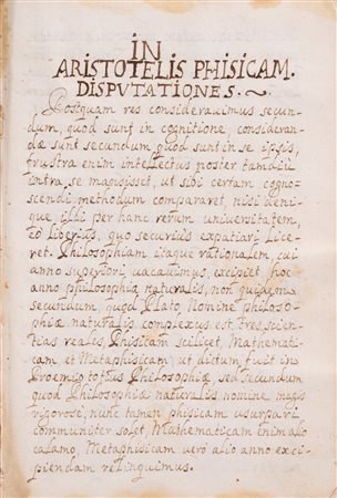 Aristotele - In Aristotelis phisicam disputationes [Quattuor disputationes in octo libros physicorum Aristotelis]., 1790 (…)