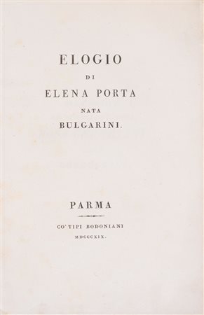 Michele Colombo - Elogio di Elena Porta nata Bulgarini, 1819 (…)