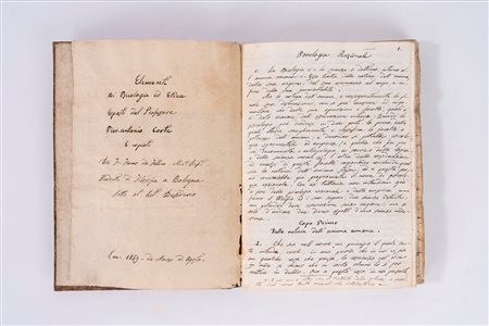 Pierantonio Corte - Elementi di Psicologia ed Etica esposti dal Professore Pierantonio Corte e copiati da Fr. Fermo da Fellino […] L'an. 1859 da  (…)