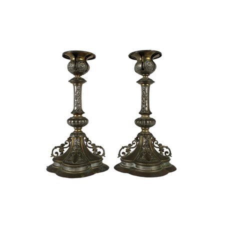 COPPIA CANDELABRI MONOCERA