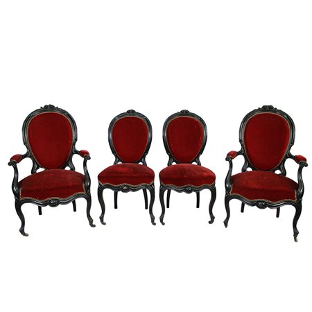 COPPIA DI POLTRONE E DUE SEDIE LUIGI FILIPPO