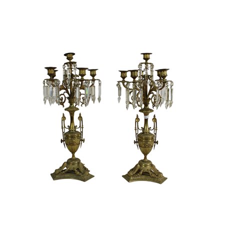 COPPIA DI CANDELABRI A 6 FIAMME 