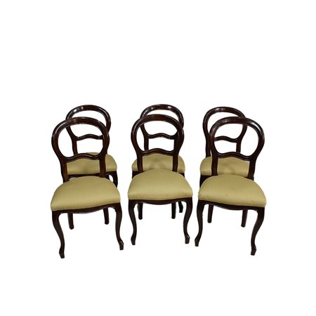 LOTTO DI 6 SEDIE A MEDAGLIONE