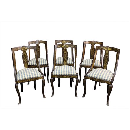 LOTTO DI 6 SEDIE DI GUSTO BOULLE 