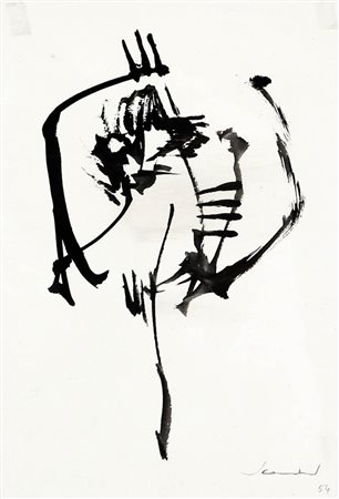 EMILIO SCANAVINO 1922 - 1986 Senza titolo, 1954 Inchiostro su carta, cm. 24 x...