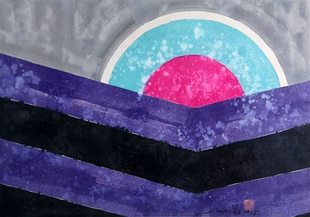 HSIAO CHIN 1935 " Sole nascente ", 1965 Inchiostro su carta cinese, cm. 57 x...