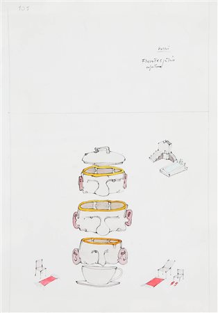 GIANFRANCO BARUCHELLO 1924 Senza titolo, 2002 Tecnica mista su carta, cm. 22...