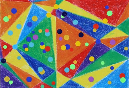 LIA DREI 1922 - 2005 " Operazione spazio - cromatica X2 ", 1966 Collage su...