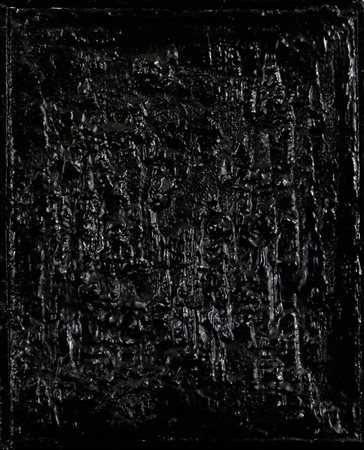 FRANCO BEMPORAD 1926 - 1989 Senza titolo, 1957 Catrame su tela, cm. 28 x 24...