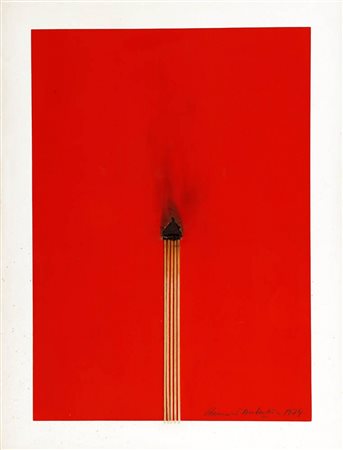 BERNARD AUBERTIN 1934 Senza titolo, 1974 Fiammiferi bruciati su carta su...