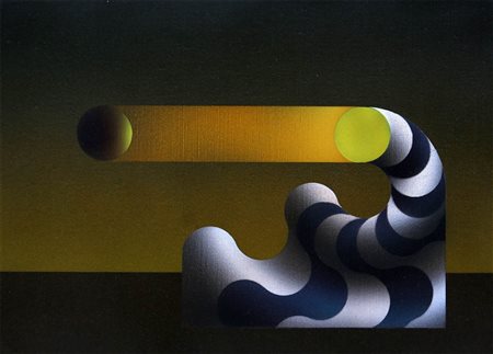 JULIO LE PARC 1928 " Modulation 640 ", 1983 Acrilico su tela, cm. 33 x 46...