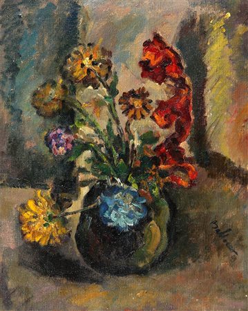 MARIO BALLOCCO 1913 - 2008 Senza titolo, anni 40 Olio su tela, cm. 50 x 40...