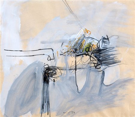 RODOLFO ARICO 1930 - 2002 Senza titolo, 1959 Tecnica mista su carta, cm. 31 x...