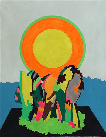 PINO PINELLI 1938 " Artificiale ", anni 60 Olio su tela, cm. 50 x 40 Firmato...