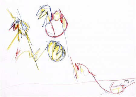 ACHILLE PERILLI 1927 Senza titolo, 1958 Pastelli su carta, cm. 35 x 48...