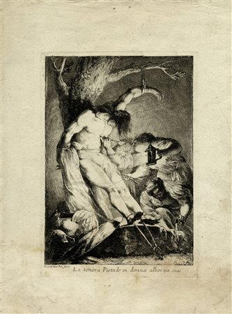 Giovanni David, San Sebastiano curato da Irene. 1776 ca. Acquaforte. mm...