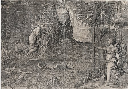 Giorgio Ghisi, Allegoria della vita (o Il sogno di Raffaello). 1561. Bulino....