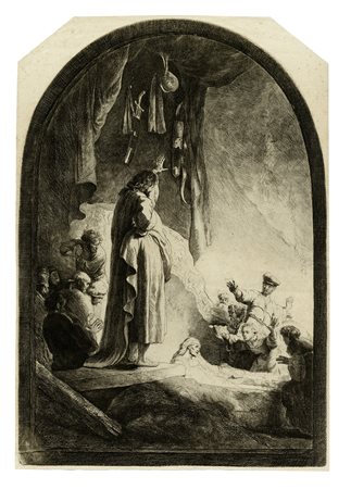 Rembrandt Harmenszoon van Rijn, La resurrezione di Lazzaro (lastra grande)....