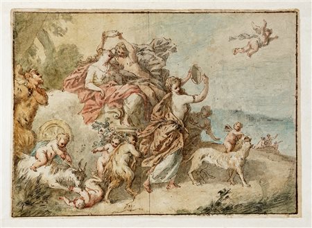 Scuola veneta del XVIII secolo, Il corteo nuziale di Bacco e Arianna....