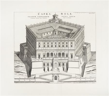 Johannes Blaeu e Pierre Mortier, Caprarola Palatium Farnesiorum extra Urbem /...