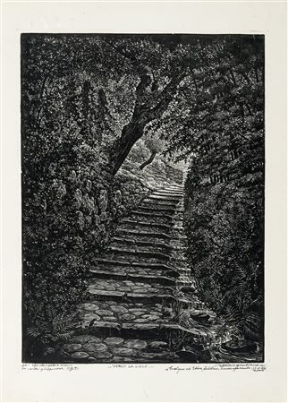 Autori vari, Lotto composto di 5 incisioni. 1880-1961. 1) Giuliani A., Verso...