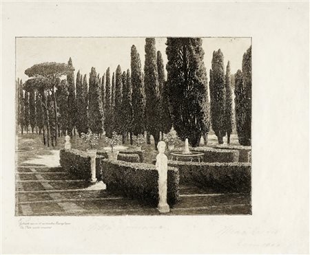 Autori vari, Lotto composto di 5 incisioni. 1) Roeder M., Villa Romana. 1900....