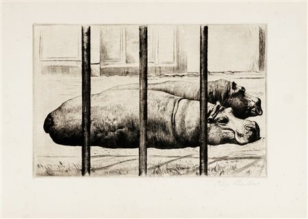 Autori vari, Lotto composto di 2 incisioni. 1917-18. 1) Müller R., Zwei...