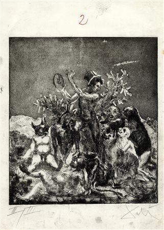 Salvador Dalì [attribuito a], Coppia di prove di stampa. 1970 ca. Una...