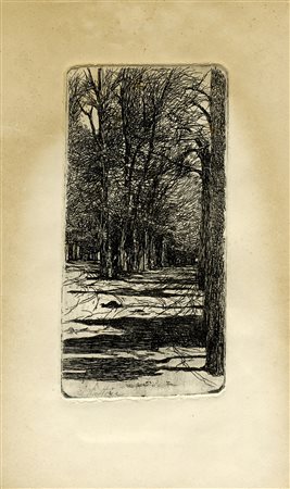 Giovanni Fattori, Un viale interno delle Cascine. Acquaforte su zinco. mm...
