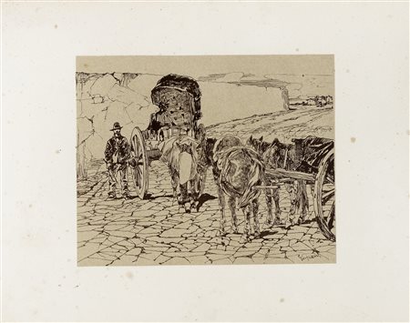 Giovanni Fattori, Barrocci romani - dalla cartella Venti Ricordi dal Vero....