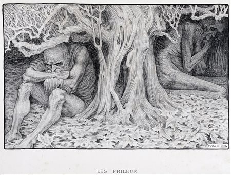 Tyra Kleen, Les Frileux (Il freddo). 1902. Litografia. mm 305x400. Foglio: mm...