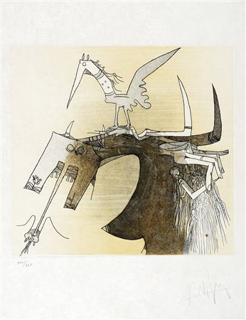 Wifredo Lam, Sìn titulo. 1967. Acquatinta su carta Giappone. mm 320x340....