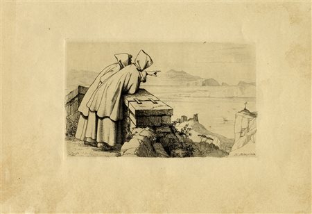 Heinrich Karl Anton Mücke, Capo Miseno und Ischia. 1840. Acquaforte e...