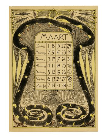 Theodorus Willem Nieuwenhuis, Maart 1896 (Marzo). 1896. Litografia a colori....