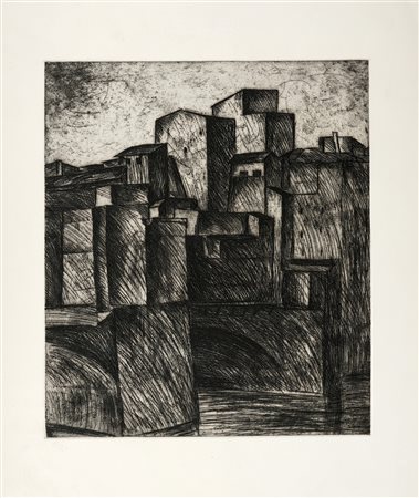 Ottone Rosai, Ponte Vecchio. 1912. Acquaforte