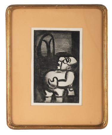 Georges Rouault, Le père Ubu. 1918. Acquaforte. mm 305x192. Foglio: mm...