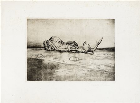 Giulio Aristide Sartorio, Mostri dissimili. Fotoincisione e acquaforte. mm...