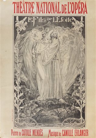 Carlos Schwabe, Le Fils de L'Etoile. 1904. Litografia su carta applicata a...