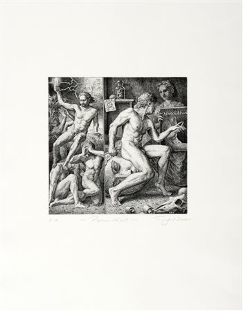 Michael Triegel, Prometheus. 2007. Acquaforte. mm 190x195. Foglio: mm...