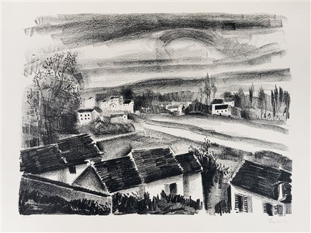 Maurice Vlaminck (De), Vallée de Nesles. 1921. Litografia. mm 470x640....