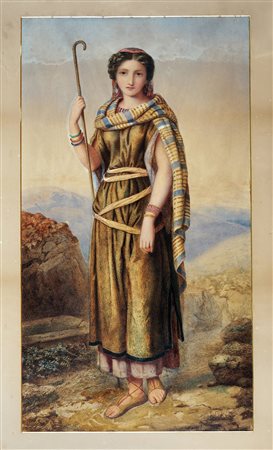 Jules Augustus Bouvier, Popolana. Matita, pastelli e acquerelli su carta. mm...