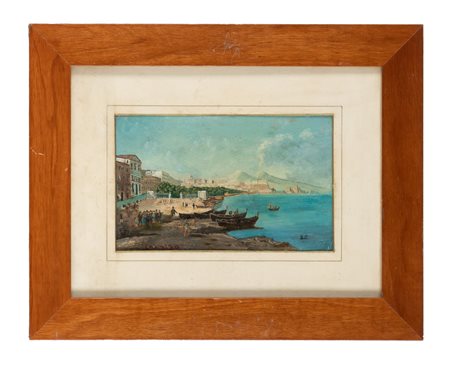 Salvatore Candido, Lotto composto di 2 viste del Golfo di Napoli. Tempere su...
