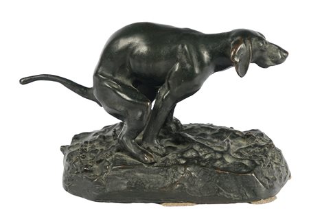 Adriano Cecioni [da], Canino indelicato. Bronzo. cm 12x17x10. Opera presa...