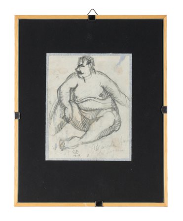 Gerardo Dottori, Per ricordo Augusto al bagno. 1910. Matita su carta. mm...