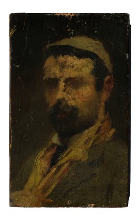 Gaetano Esposito, Autoritratto. 1927. Olio su tavoletta. cm 15x9. In basso al...
