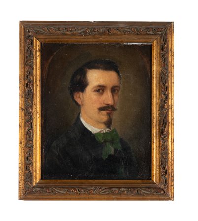 Silvestro Lega, Autoritratto. 1890. Olio su cartone. cm 24,5x19. Monogrammato...