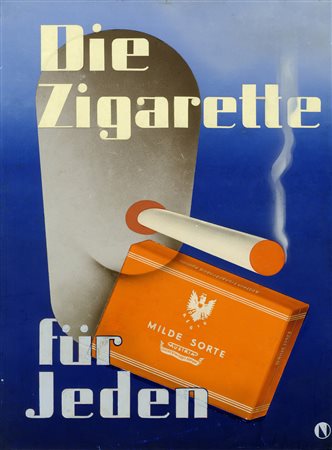 Georg A. Neidenberger, Die Zigarette für Jeden. Tempera e collage su carta...