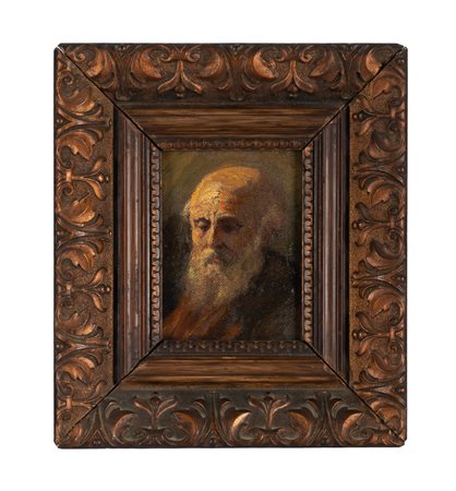Giovanni Piancastelli, Ritratto di uomo con barba. Olio su tela. cm 11,5x9....