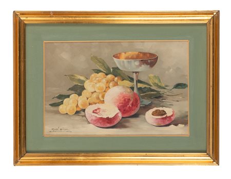 Rudi Zink, Lotto composto di 2 nature morte. Coppia di oli su masonite. cm...